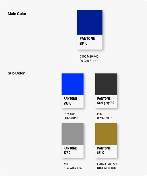 전용색상 main color, sub color