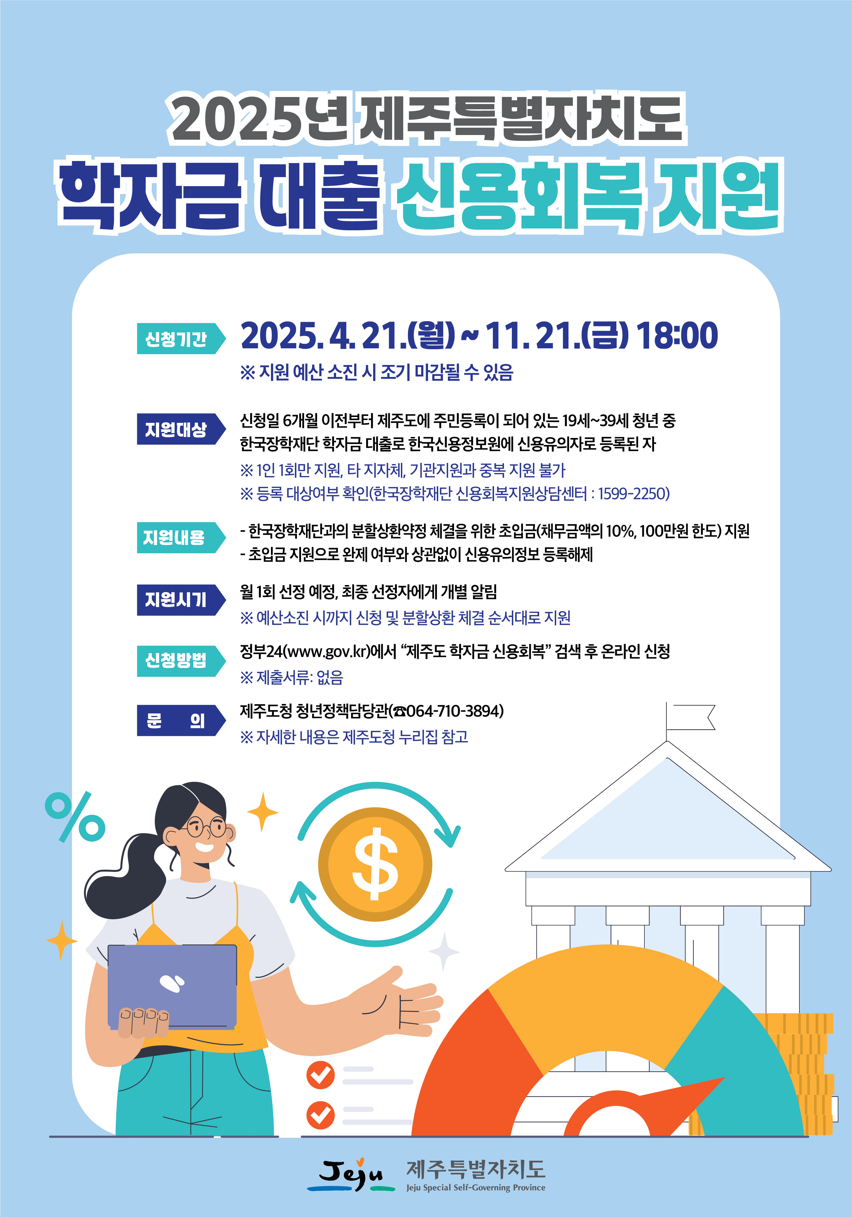 제주특별자치도 학자금대출 신용회복 지원